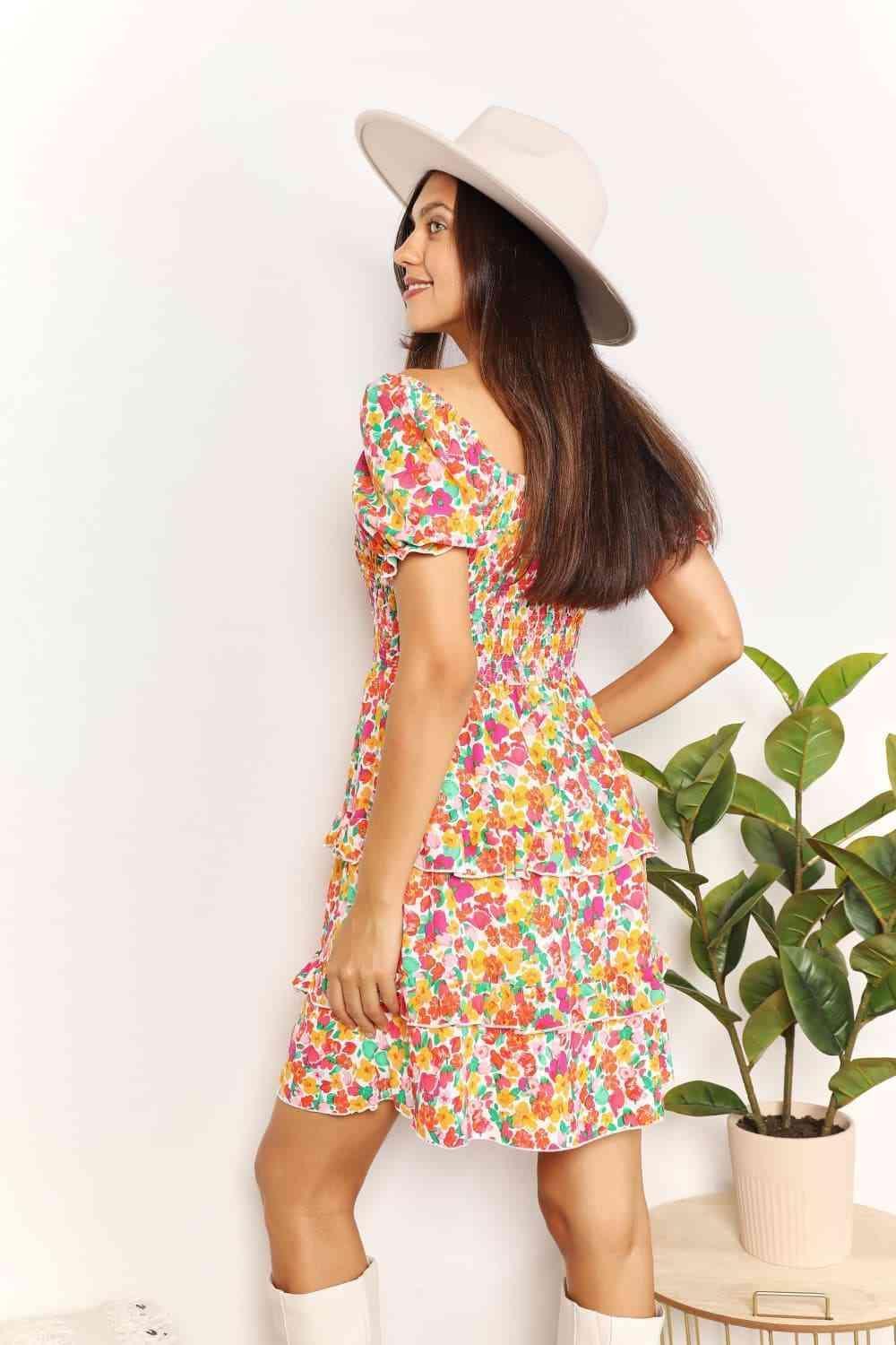 Sweet Summer Off The Shoulder Floral Mini Dress - MXSTUDIO.COM