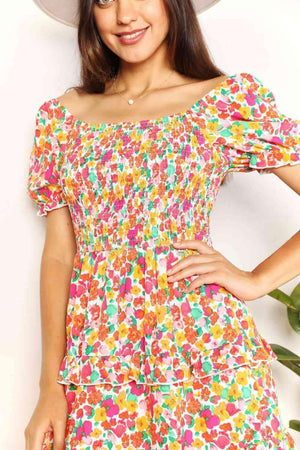 Sweet Summer Off The Shoulder Floral Mini Dress - MXSTUDIO.COM