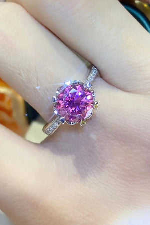 Take Pleasure 2 Carat Pink Moissanite Ring - MXSTUDIO.COM
