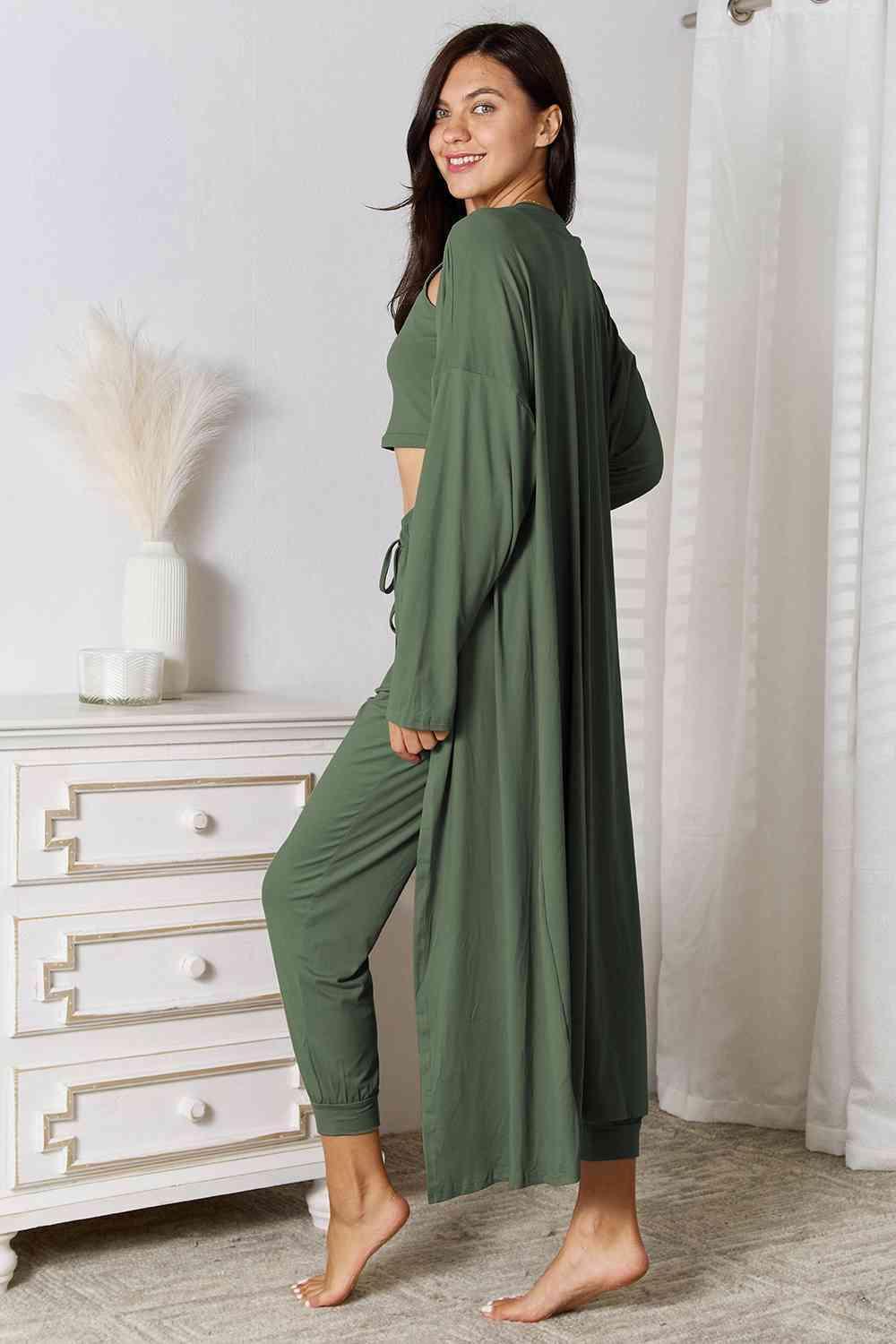 Tank Top Cardigan And Pants 3 Piece Set Outfit - MXSTUDIO.COM