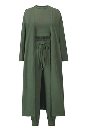 Tank Top Cardigan And Pants 3 Piece Set Outfit - MXSTUDIO.COM