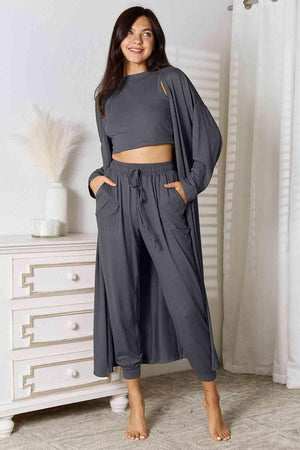 Tank Top Cardigan And Pants 3 Piece Set Outfit - MXSTUDIO.COM