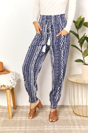 Tassel Accent High-Rise Geometric Pants - MXSTUDIO.COM