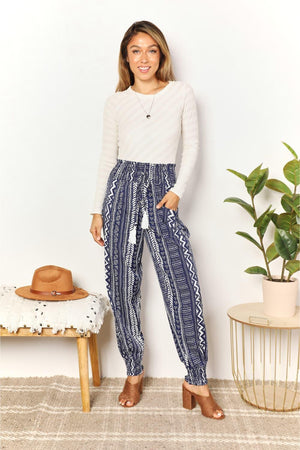 Tassel Accent High-Rise Geometric Pants - MXSTUDIO.COM