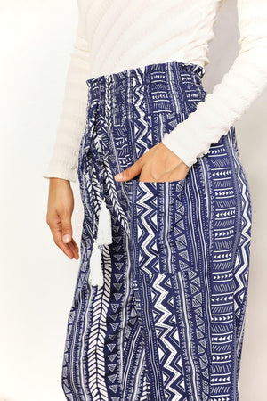 Tassel Accent High-Rise Geometric Pants - MXSTUDIO.COM