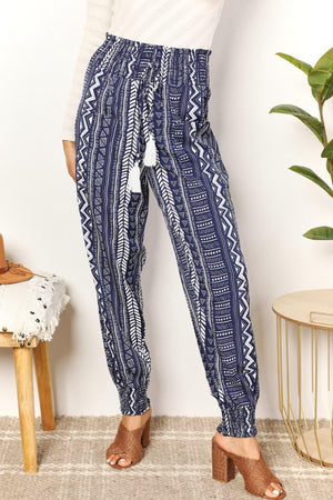 Tassel Accent High-Rise Geometric Pants - MXSTUDIO.COM