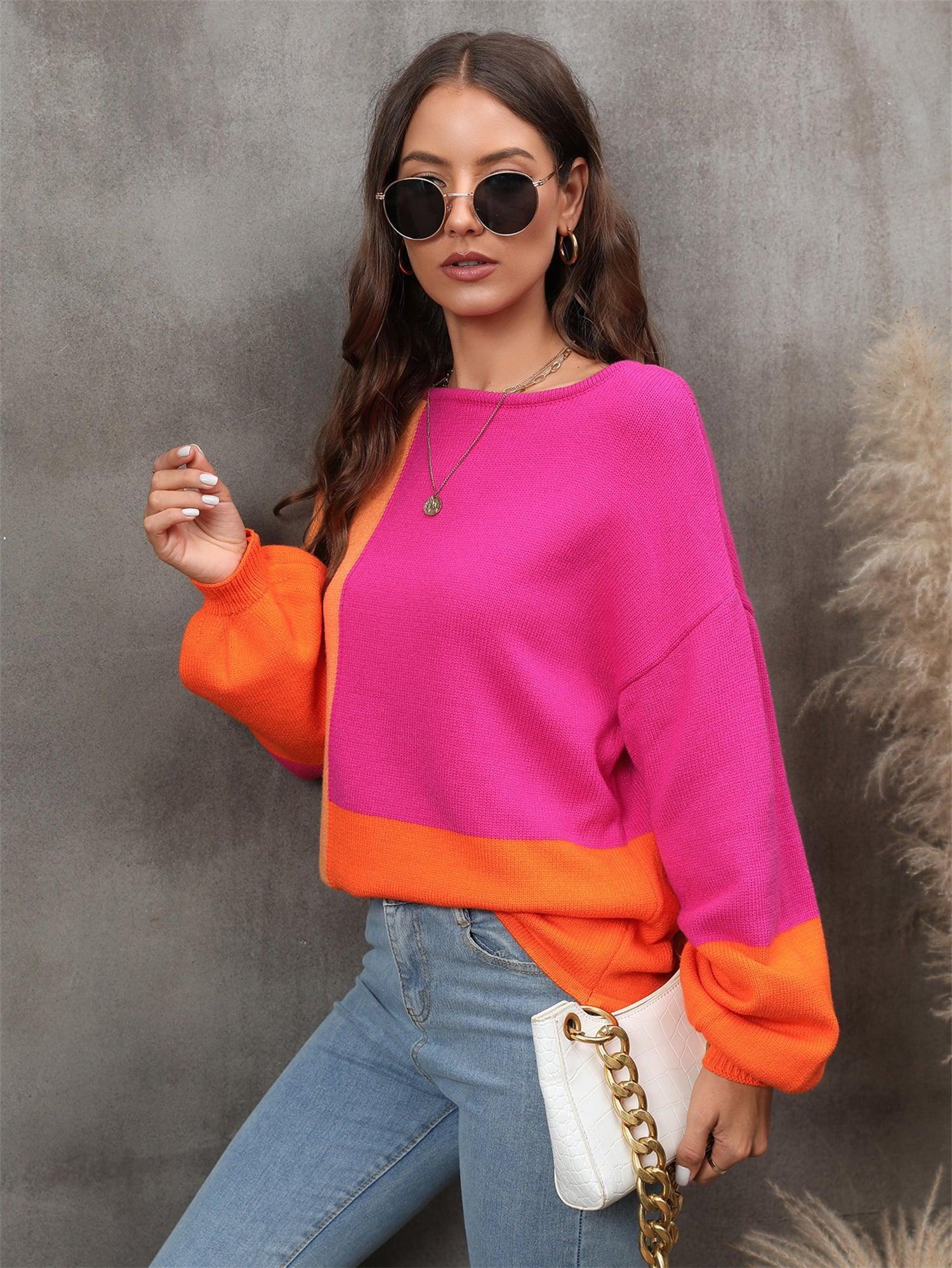 Teen Comfort Crew Neck Color Block Sweater - MXSTUDIO.COM