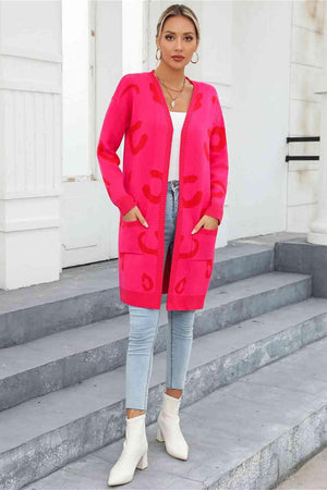 Thermal Embrace Open Front Leopard Cardigan - MXSTUDIO.COM