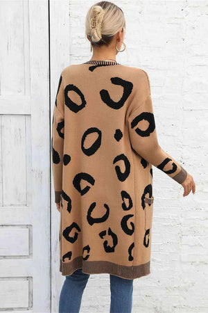 Thermal Embrace Open Front Leopard Cardigan - MXSTUDIO.COM