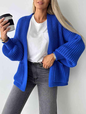 Thick And Comfy Knitted Lantern Sleeve Cardigan-MXSTUDIO.COM