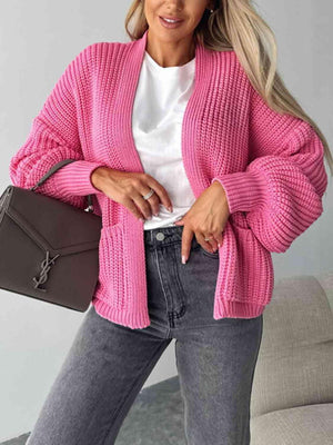 Thick And Comfy Knitted Lantern Sleeve Cardigan-MXSTUDIO.COM