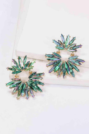 Think Of Me Glass Stone Flower Dangle Earrings-MXSTUDIO.COM