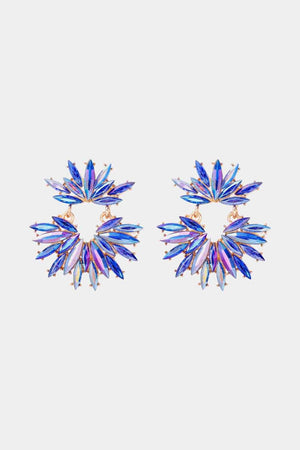 Think Of Me Glass Stone Flower Dangle Earrings-MXSTUDIO.COM