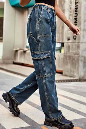 Throwback Fashion Loose Fit Cargo Jeans - MXSTUDIO.COM