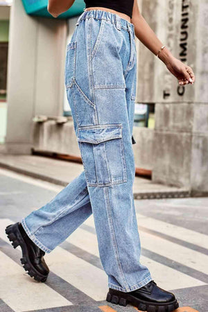 Throwback Fashion Loose Fit Cargo Jeans - MXSTUDIO.COM