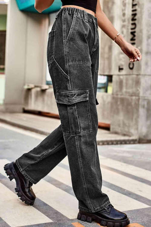 Throwback Fashion Loose Fit Cargo Jeans - MXSTUDIO.COM