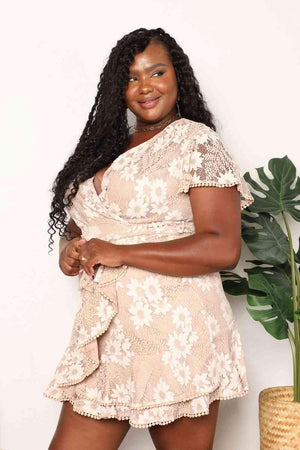 Tie- Waist Pompom Detail Floral Mini Dress - MXSTUDIO.COM