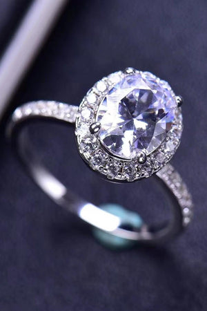 Timeless 2 Carat Oval Moissanite Ring Platinum-Plated - MXSTUDIO.COM