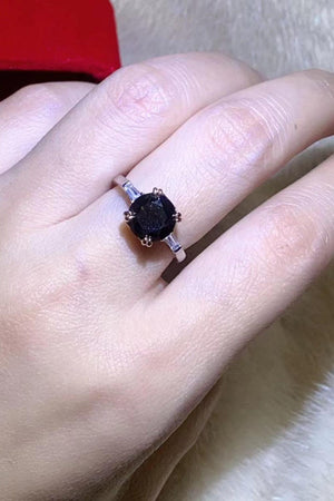 Timeless Elegance 2 Carat Black Moissanite Ring - MXSTUDIO.COM