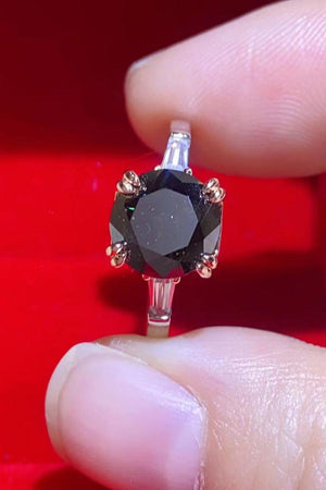 Timeless Elegance 2 Carat Black Moissanite Ring - MXSTUDIO.COM