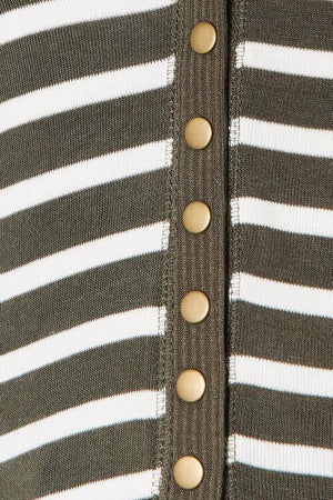 Timeless Embrace Striped Snap Front Cardigan-MXSTUDIO.COM