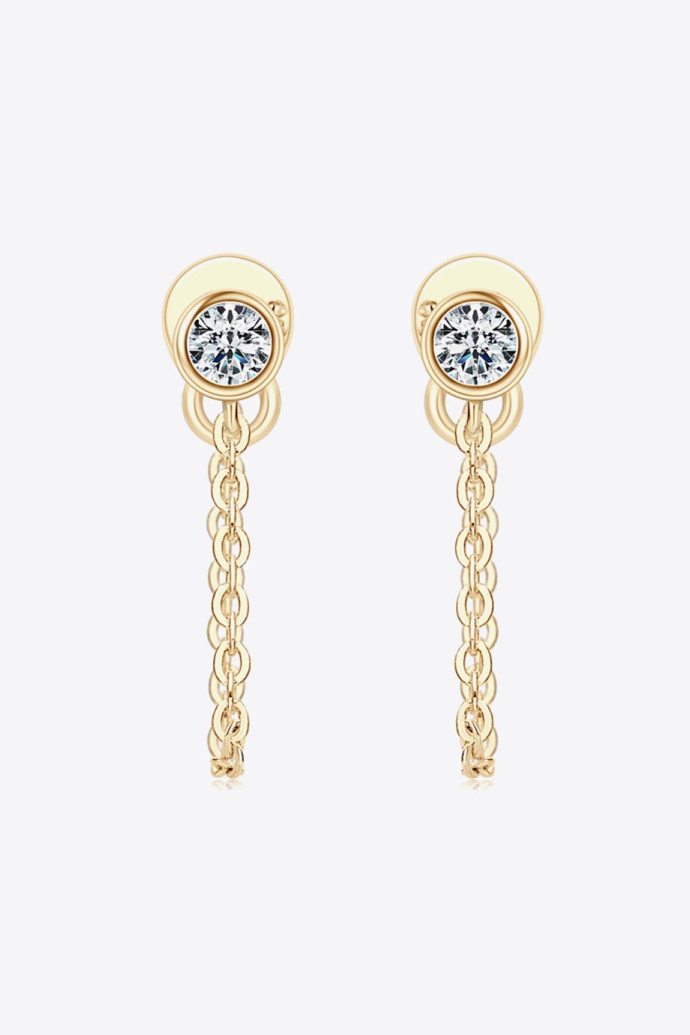 Timeless Joy Inlaid Moissanite Chain Stud Earrings - MXSTUDIO.COM