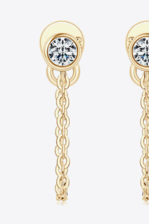 Timeless Joy Inlaid Moissanite Chain Stud Earrings - MXSTUDIO.COM