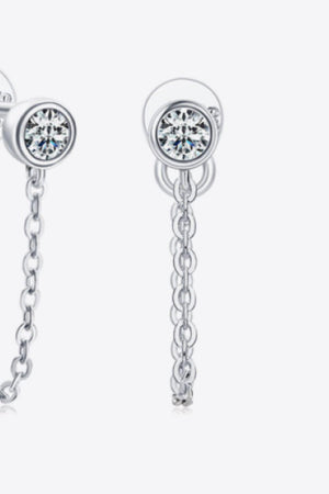 Timeless Joy Inlaid Moissanite Chain Stud Earrings - MXSTUDIO.COM