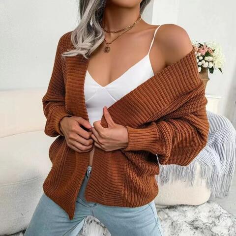 Top-Notch Layer Open Front Knit Cardigan-MXSTUDIO.COM