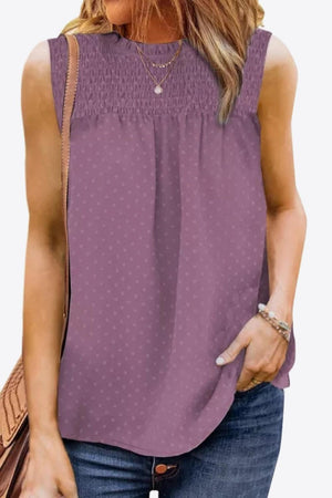 Tranquil Vibe Smocked Tie Back Tank Top - MXSTUDIO.COM