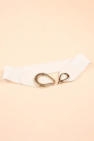 Trendy Touch Ribbed Alloy Buckle Waist Elastic Belt - MXSTUDIO.COM