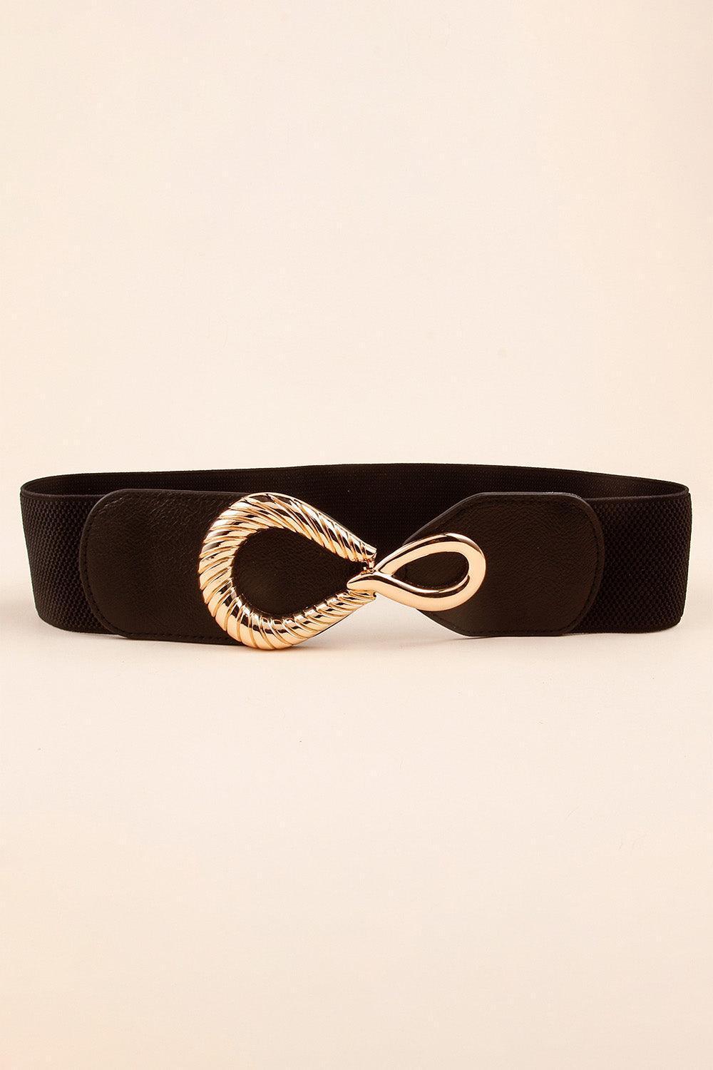 Trendy Touch Ribbed Alloy Buckle Waist Elastic Belt - MXSTUDIO.COM