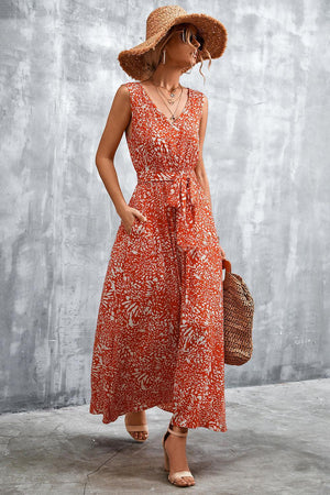 Tropic Beauty A-Line Sleeveless Maxi Dress - MXSTUDIO.COM
