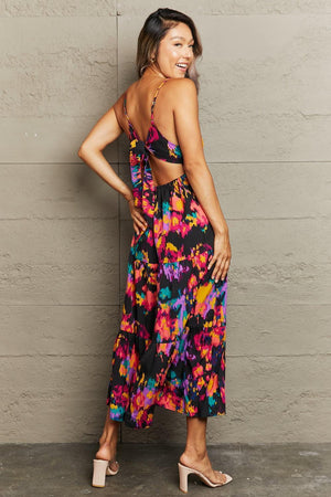 Tropical Babe Cutout Spaghetti Strap Midi Dress - MXSTUDIO.COM