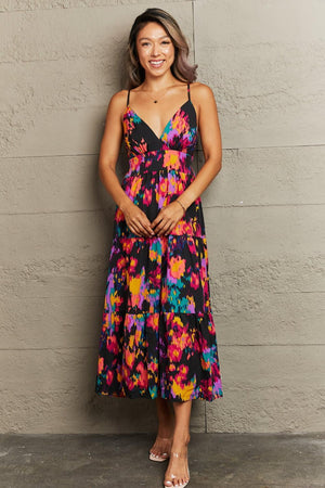 Tropical Babe Cutout Spaghetti Strap Midi Dress - MXSTUDIO.COM