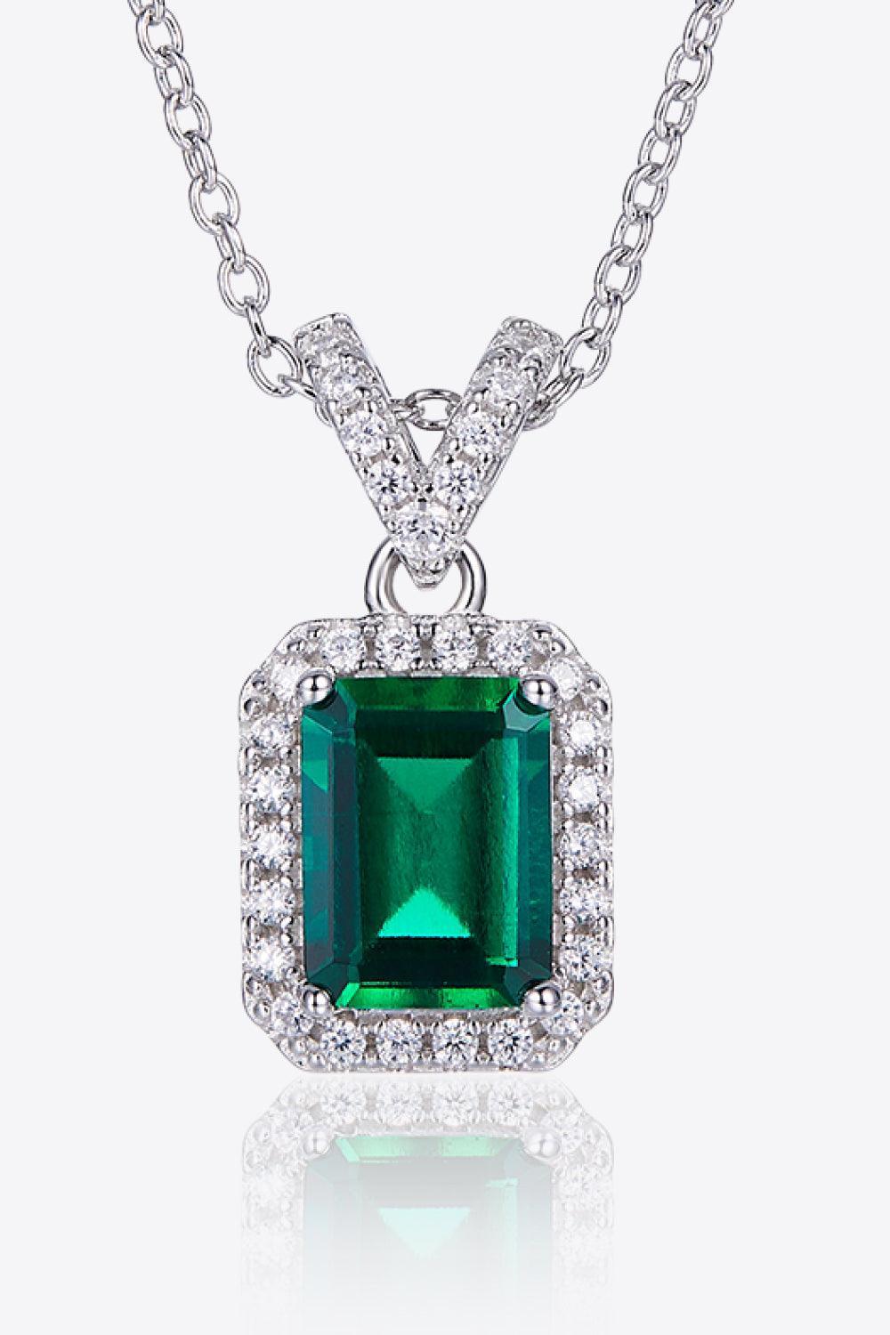 True Self 1.25 Carat Lab-Grown Emerald Pendant Necklace - MXSTUDIO.COM