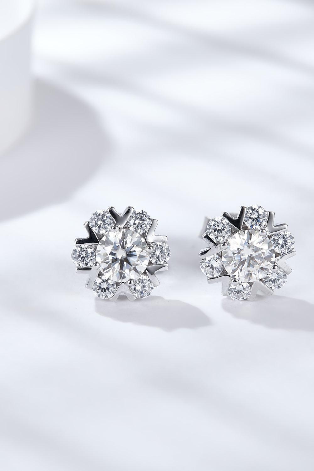 Truly Unique Sterling Silver Moissanite Stud Earrings - MXSTUDIO.COM