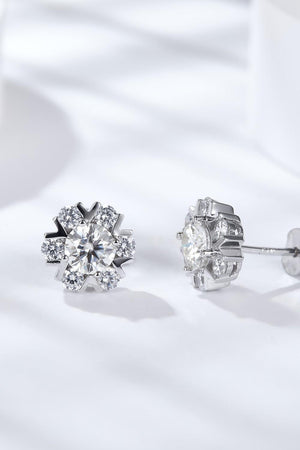 Truly Unique Sterling Silver Moissanite Stud Earrings - MXSTUDIO.COM