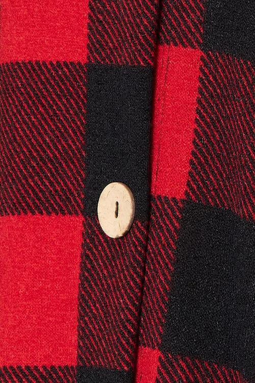 Tunic Buttoned Long Sleeve Plaid Hooded Shirt-MXSTUDIO.COM