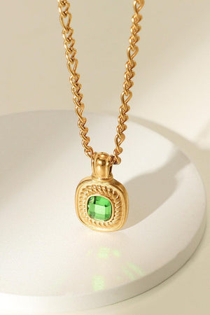 Twinkly Rhinestone Pendant Gold Plated Chain Necklace - MXSTUDIO.COM