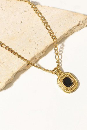 Twinkly Rhinestone Pendant Gold Plated Chain Necklace - MXSTUDIO.COM