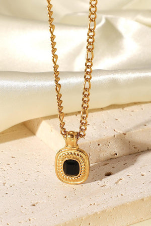 Twinkly Rhinestone Pendant Gold Plated Chain Necklace - MXSTUDIO.COM