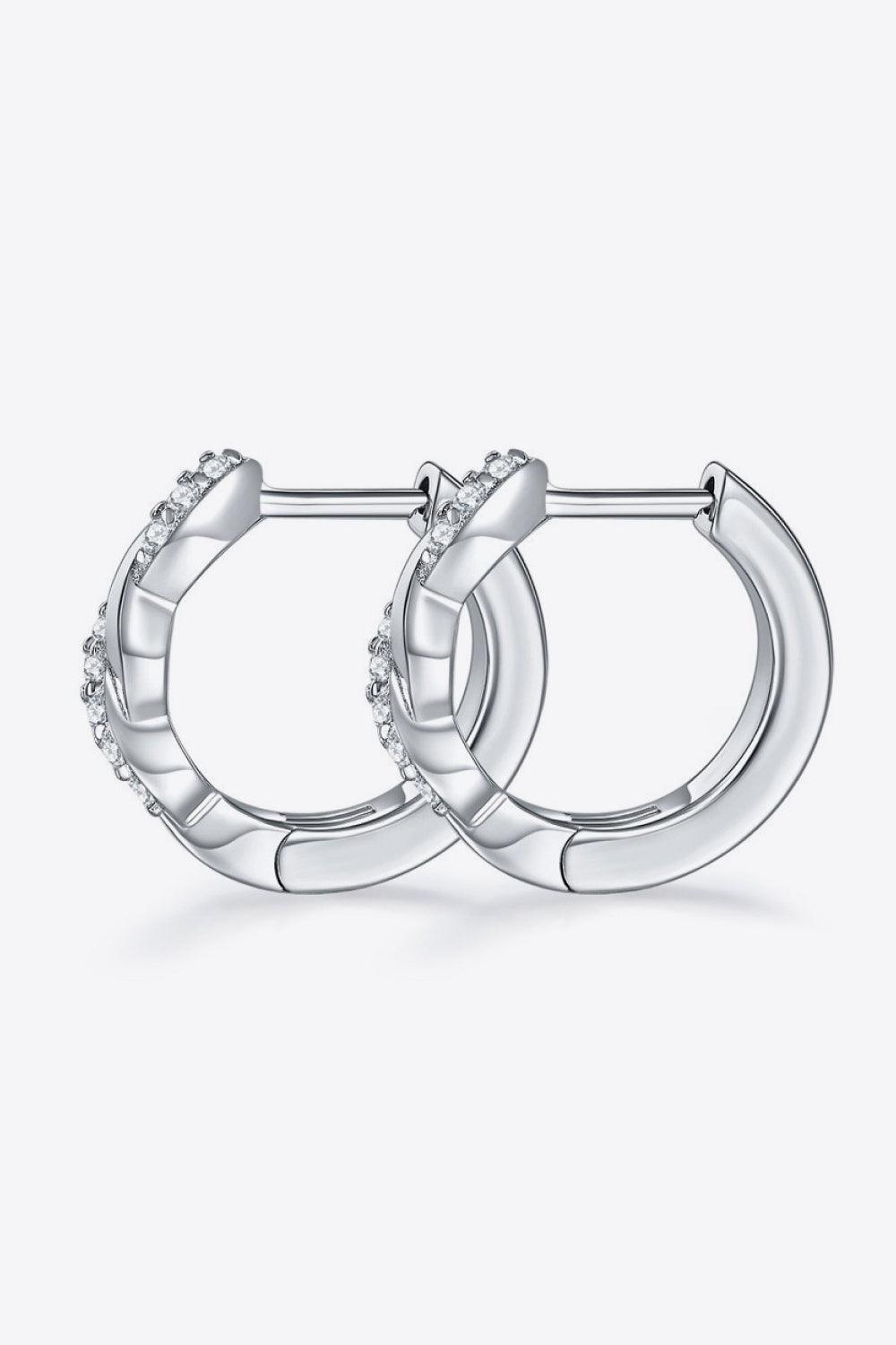 Twisted Elegance Moissanite Huggie Earrings - MXSTUDIO.COM