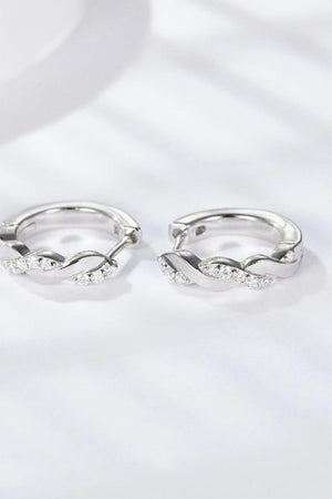 Twisted Elegance Moissanite Huggie Earrings - MXSTUDIO.COM