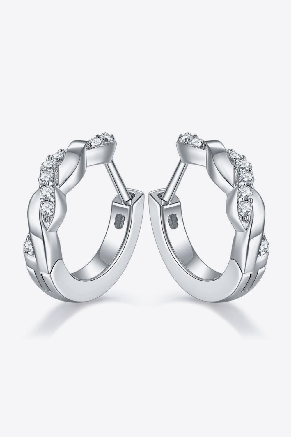 Twisted Elegance Moissanite Huggie Earrings - MXSTUDIO.COM