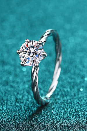 Twisted In Luxury Sterling Silver 1 Carat Moissanite Ring - MXSTUDIO.COM