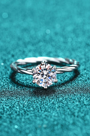 Twisted In Luxury Sterling Silver 1 Carat Moissanite Ring - MXSTUDIO.COM