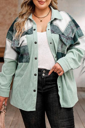 a woman wearing a green jacket and jeans