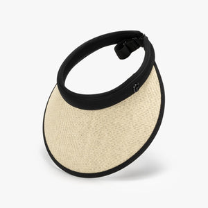 a white and black purse with a black handle