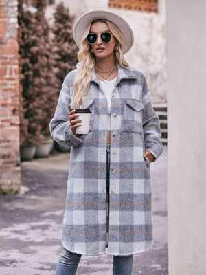 Ultimate Layer Button Down Long Plaid Coat - MXSTUDIO.COM